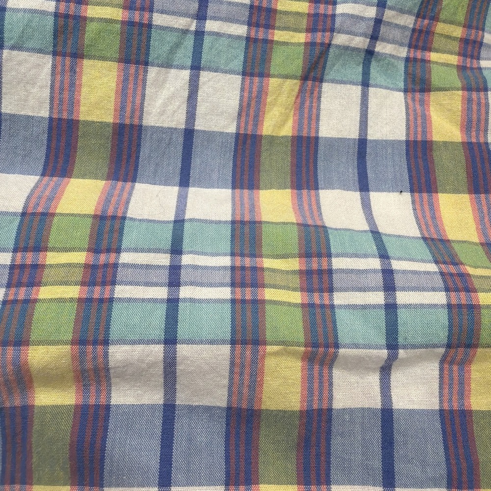 Nautica Men Shirt Large Plaid Linen Blend Button Up Short SleeveEaster 5xlt 512 - Picture 3 of 8